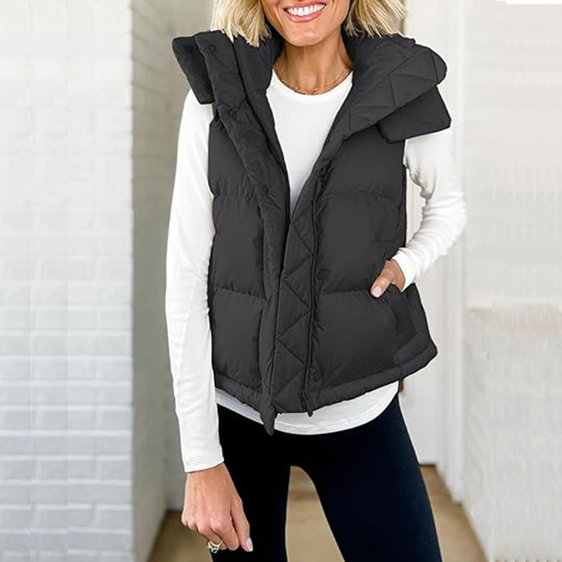 3 color Women Down Belt Pocket Zipper Winter Warm Vest