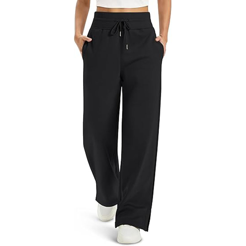 Women Wide Leg  High Waisted Lounge Straight Leg Pants Pockets
