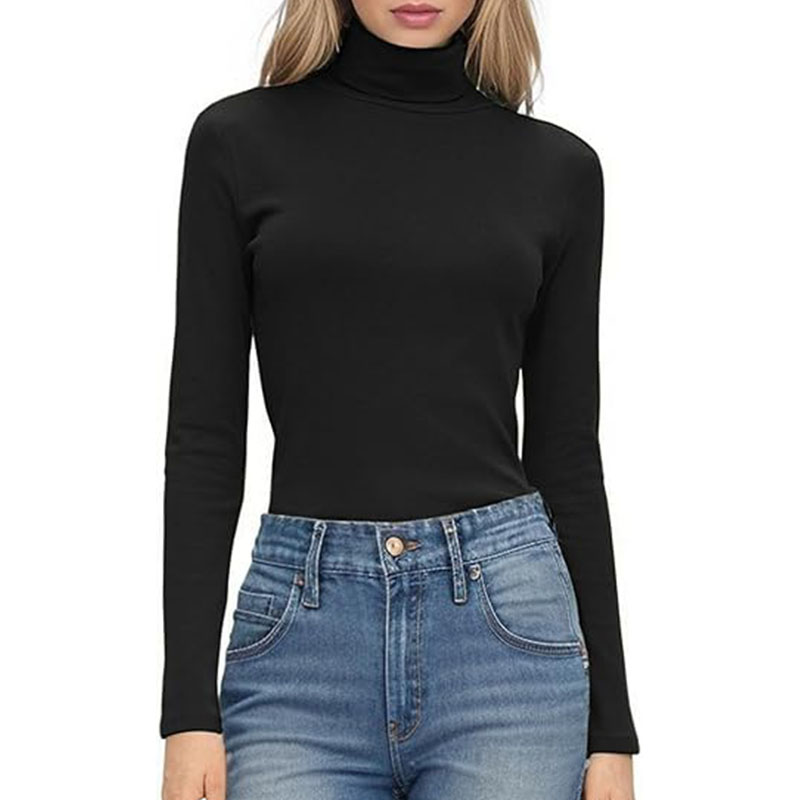 Women Long Sleeve Loose Fitted Crewneck Solid Color Basic Top