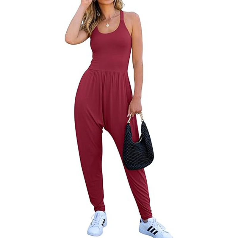 Women Jumpsuits Summer Sleeveless Backless Tank Top