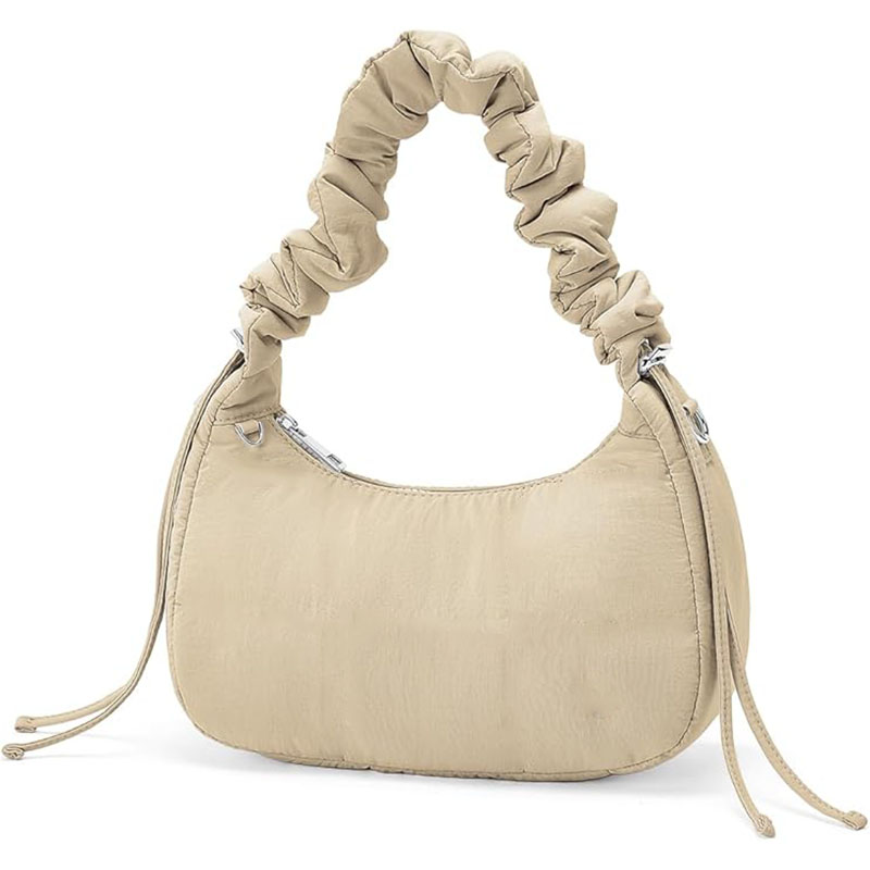 Small Puffer Shoulder Bag Quilted Crescent Crossbody Bags 