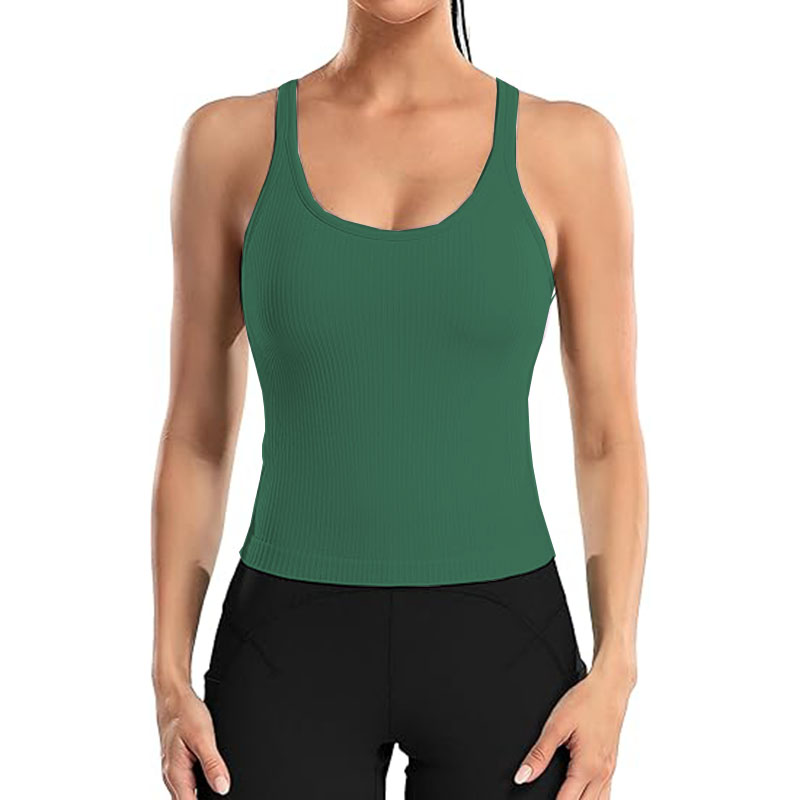 17 Color Women Sleeveless High Neck Rib-Knit Crop Tank Top