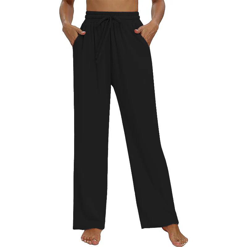 Women Wide Leg Yoga Pants Elastic Waist Lounge Pants with Pockets