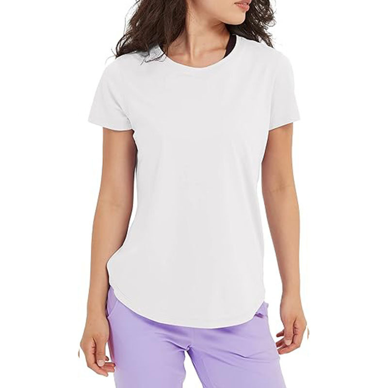 Women's Pima Cotton Short Sleeve Shirts Casual Crew Neck
