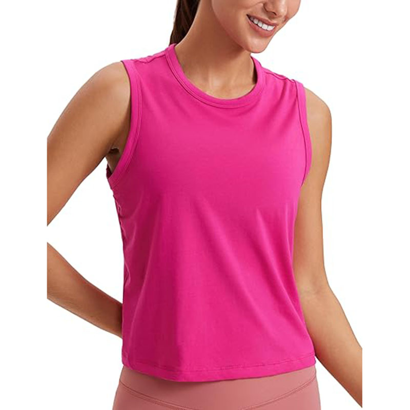 Yoga Crop Tanks Sunscreen Clothing Women Fitness Top Loose Shirts