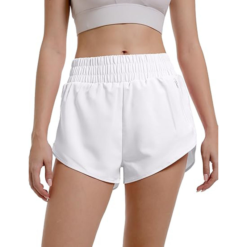 Womens Athletic Running with Zipper Pocket High Waisted Short