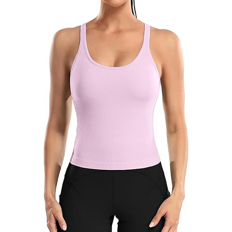 17 Color Women Sleeveless High Neck Rib-Knit Crop Tank Top