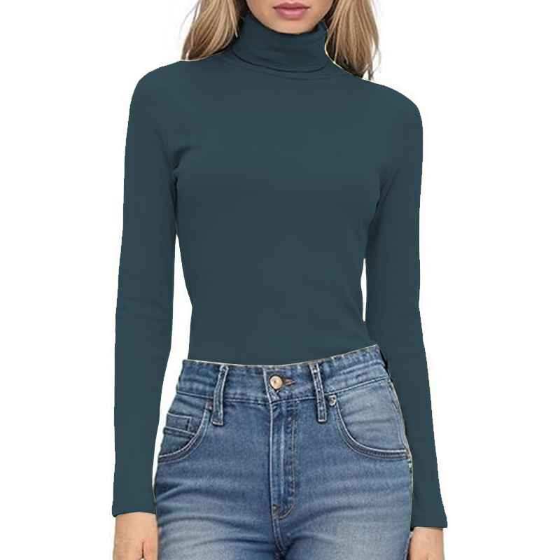 Women Long Sleeve Loose Fitted Crewneck Solid Color Basic Top