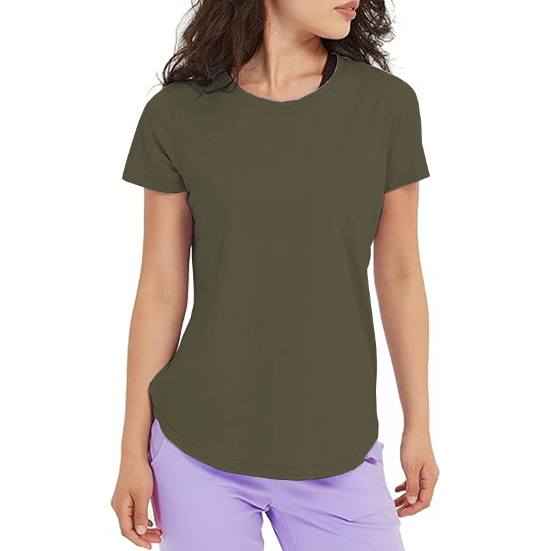 Women's Pima Cotton Short Sleeve Shirts Casual Crew Neck
