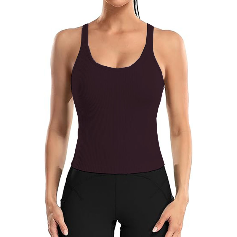 17 Color Women Sleeveless High Neck Rib-Knit Crop Tank Top