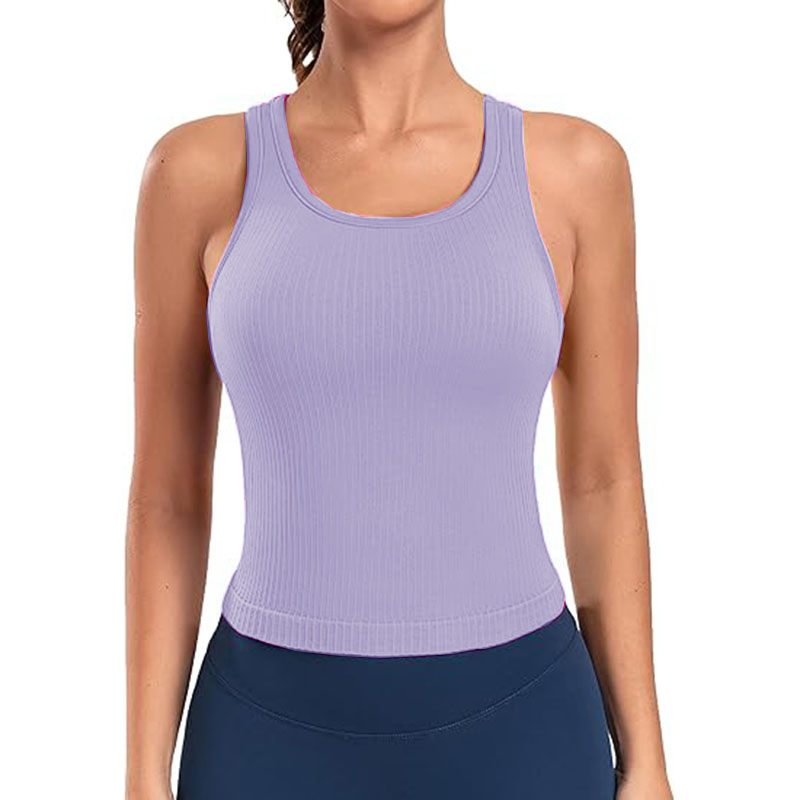 12 Color 2024 Naked-feel Tank Quality Fabric Summer Tank Top with Built in Bra 