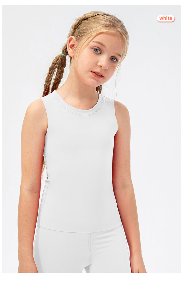 Girls Kid Cute Quick Dry Breathable Stretch Vest Kids Tank Top Children Yoga Sports Dance Tank Top Sleeveless Shirts