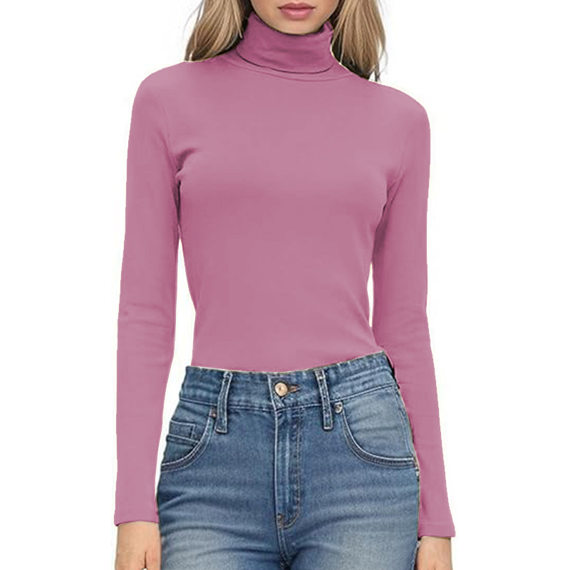 Women Long Sleeve Loose Fitted Crewneck Solid Color Basic Top