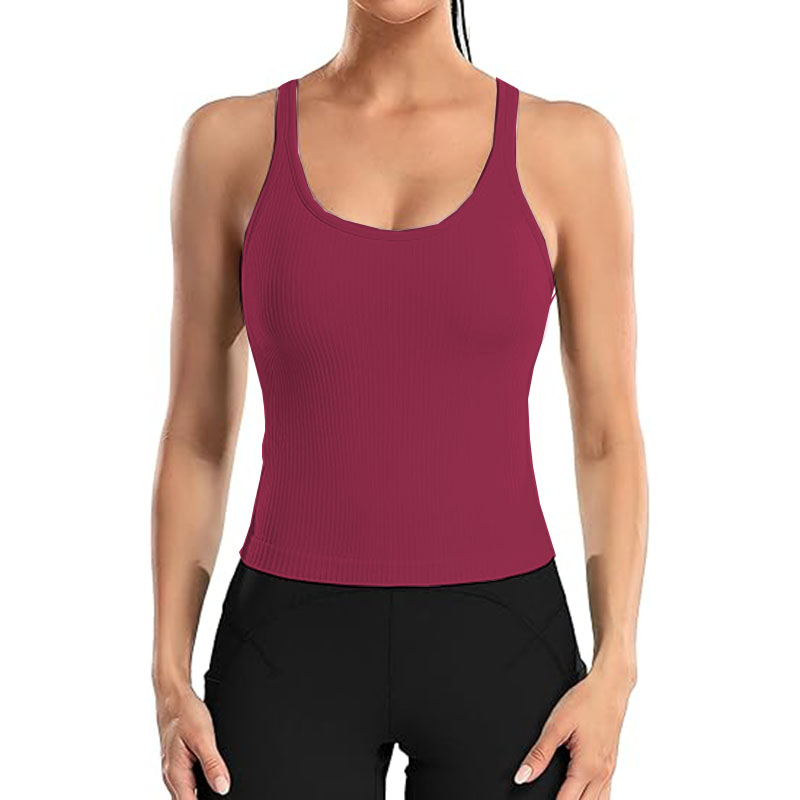 17 Color Women Sleeveless High Neck Rib-Knit Crop Tank Top