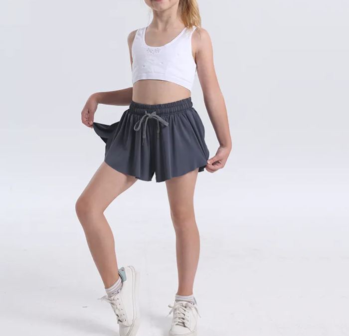 Kid Girls Skirt Stretch Skirt Tennis Skirt with Breathable Short