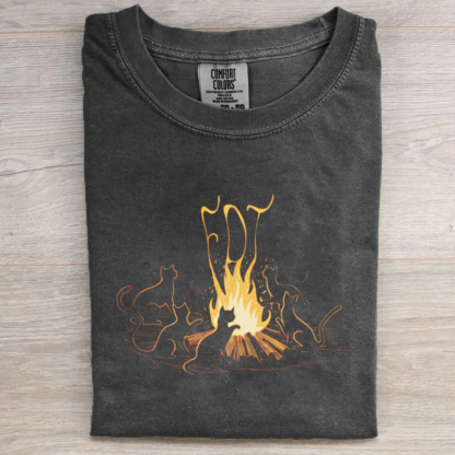 FDT Cat Print Casual T-shirt