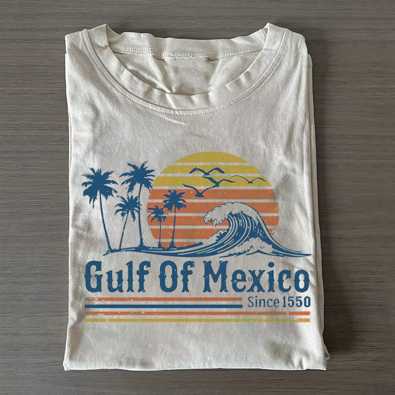 Retro Sunset Gulf Of Mexico Since 1550 T-shirt
