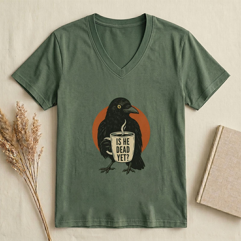 Halloween Black Crow Anti Trump Protest V neck