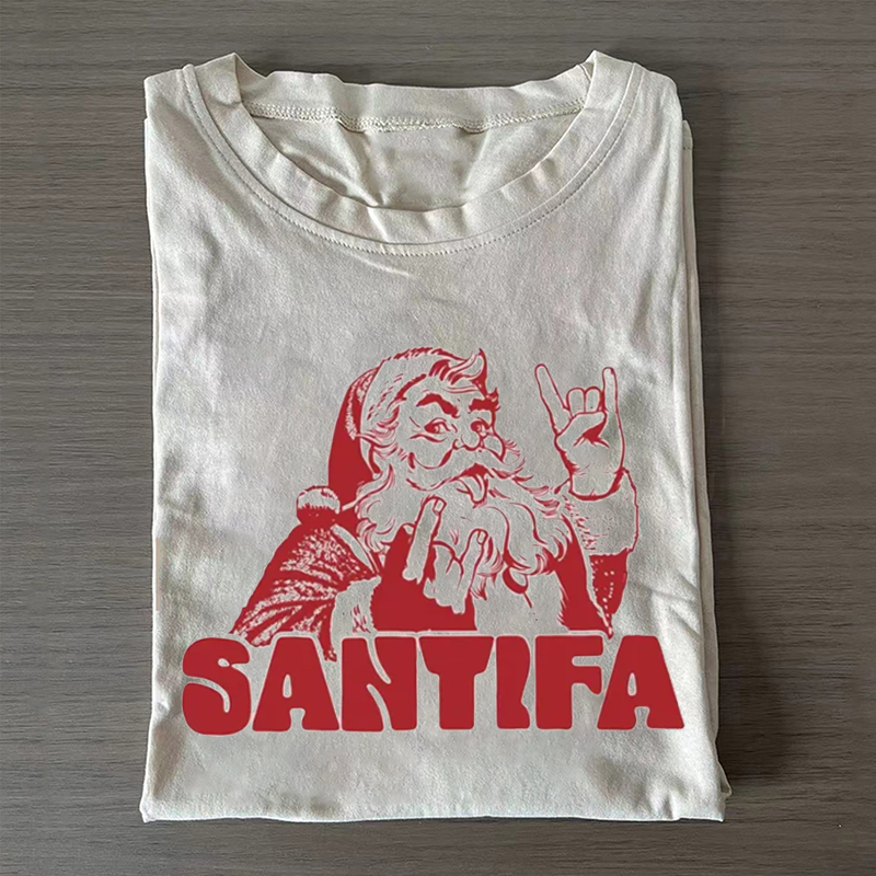 Funny Antifa Santa Christmas T-shirt