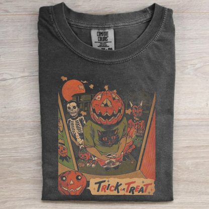 Retro Spooky Pumpkin Halloween T-Shirt