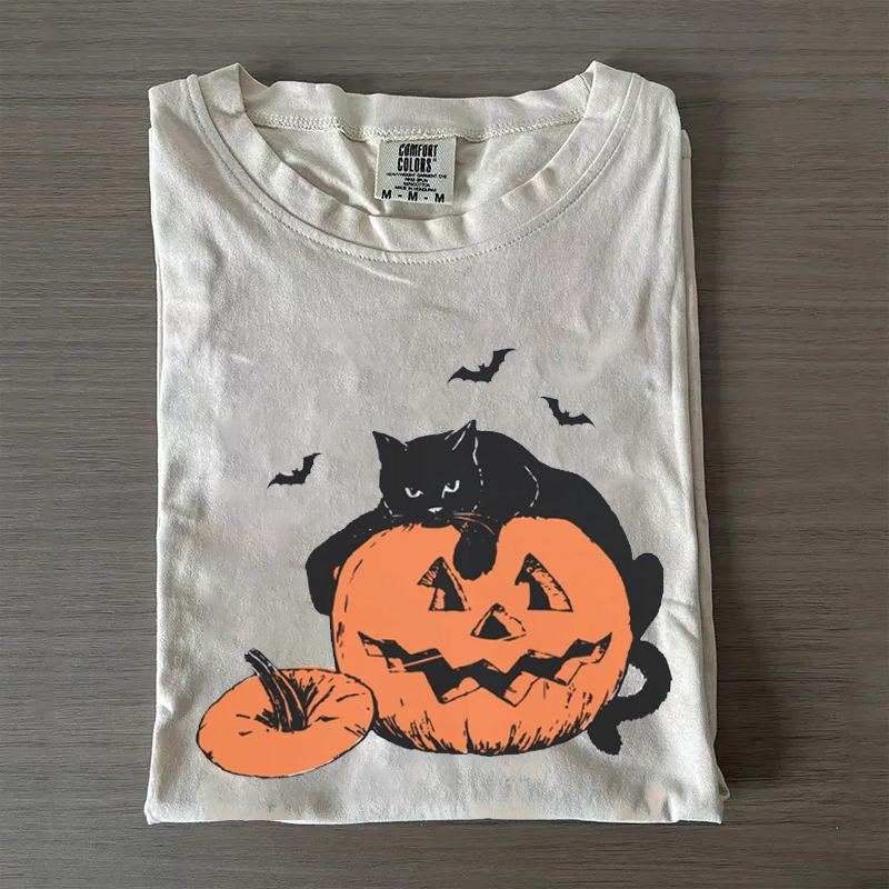 Vintage 90s Cat Halloween T-shirt