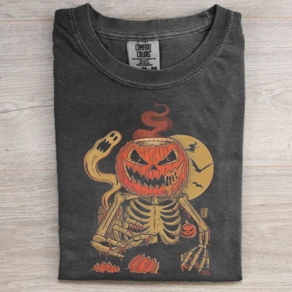 Retro Ghost Pumpkin Halloween T-shirt