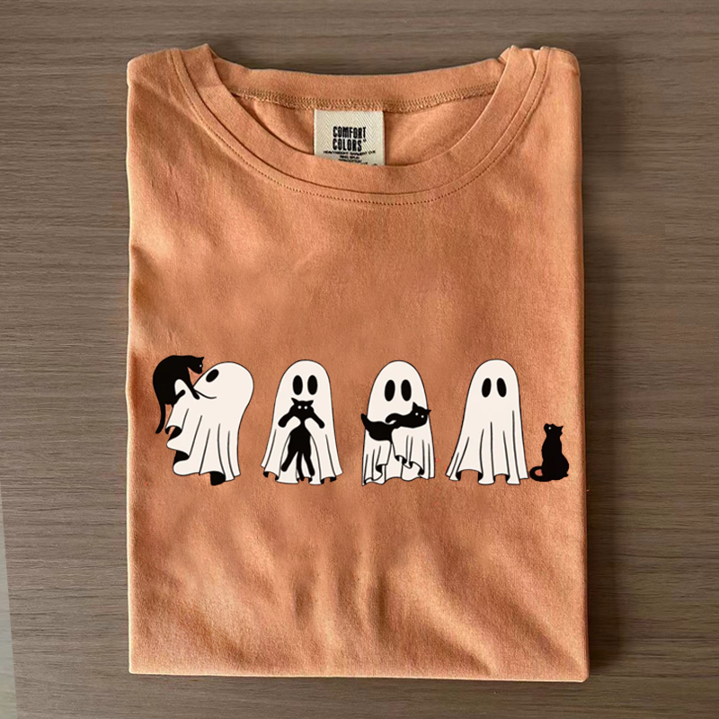 Comfort Colors Сute Ghost Cat T-shirt