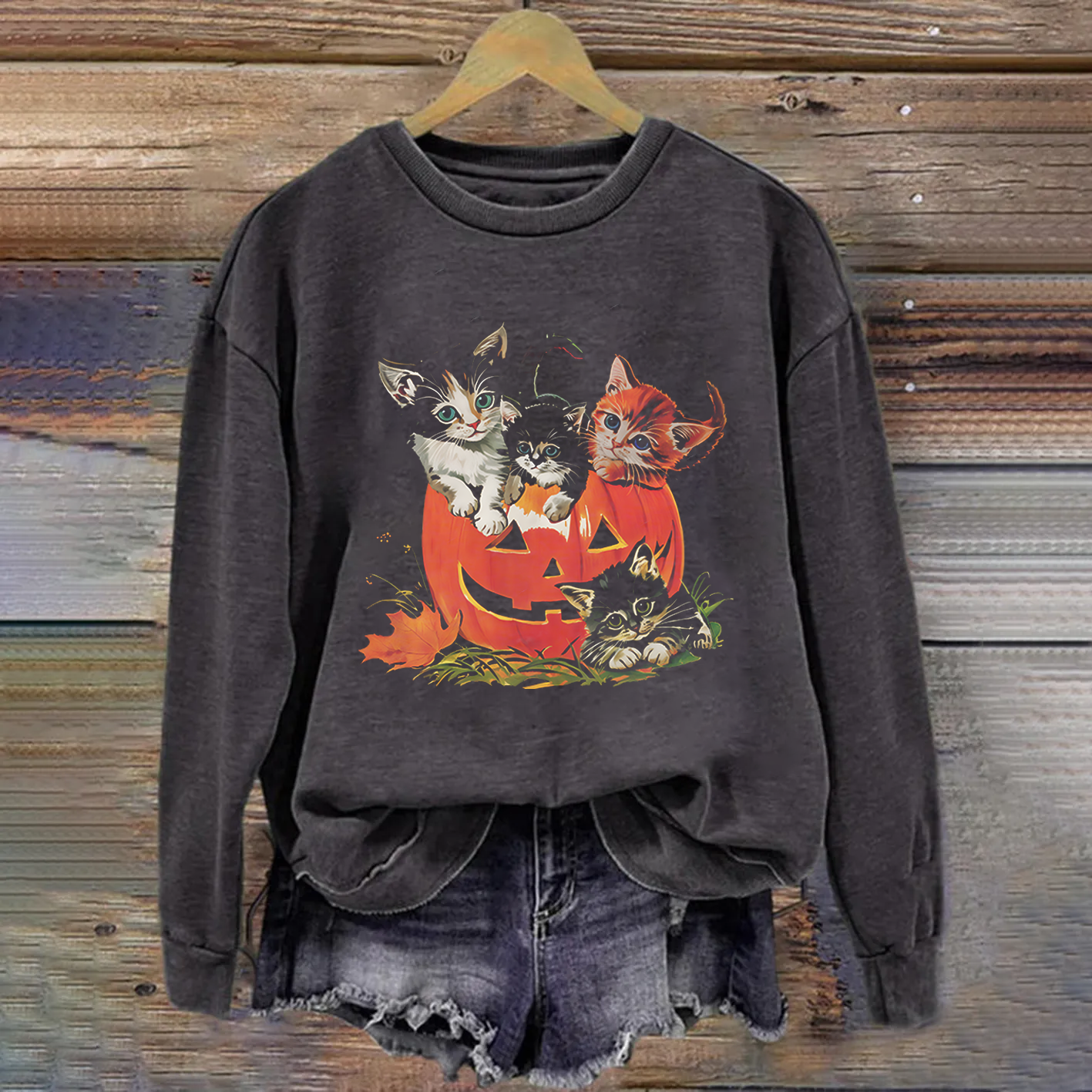 Vintage 90s Cat Halloween T-shirt/Sweatshirt