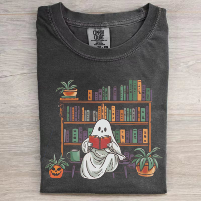 Bookish Ghost Sweater Spooky Library T-shirt
