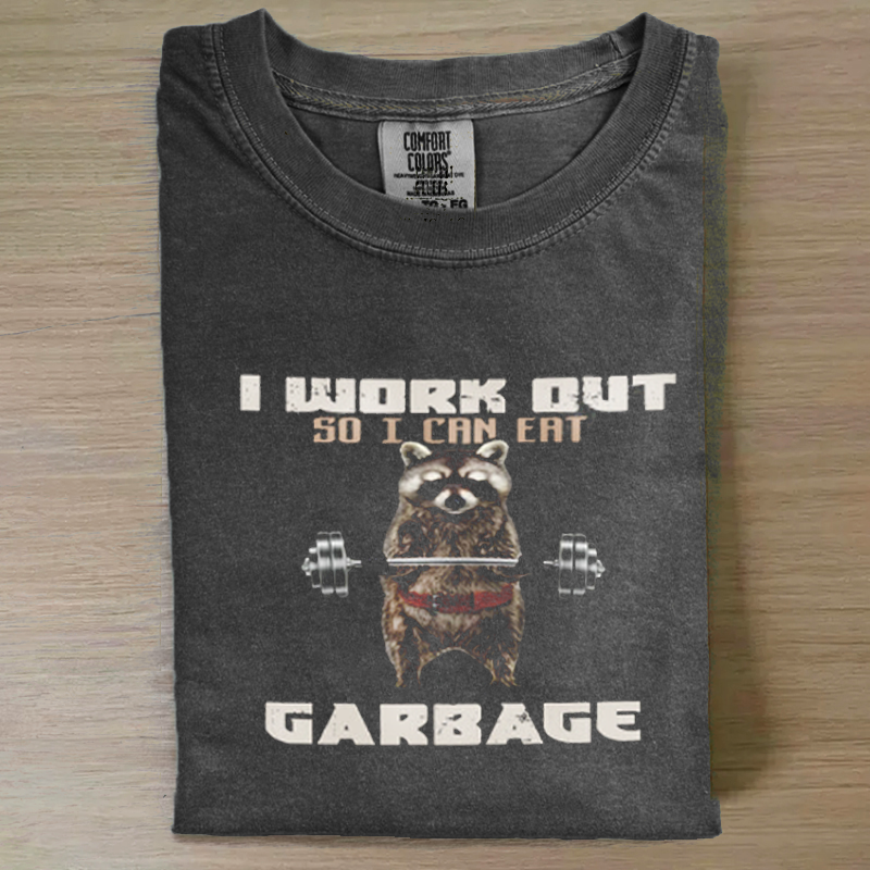 I Work Out Funny Raccoon T-shirt
