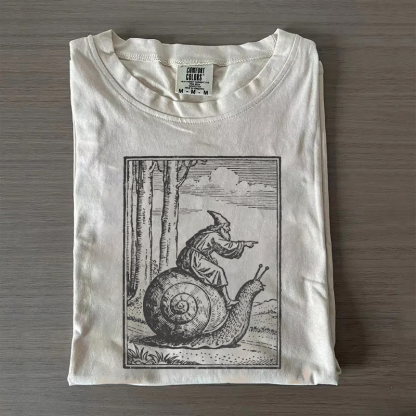 Retro Medieval Snail Rider T-shirt