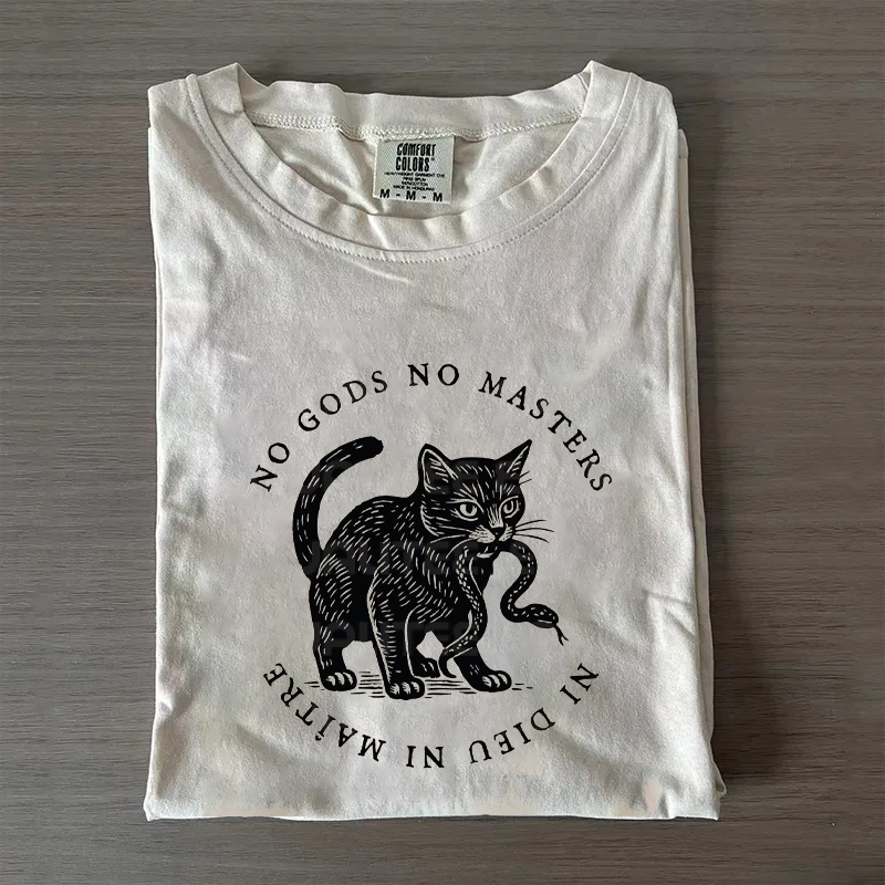 No Kings No Gods No Masters Cat T-shirt