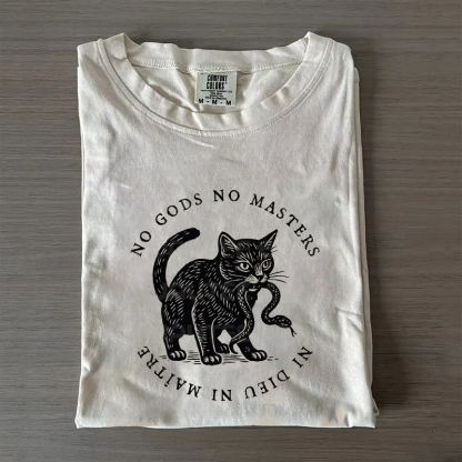 No Kings No Gods No Masters Cat T-shirt
