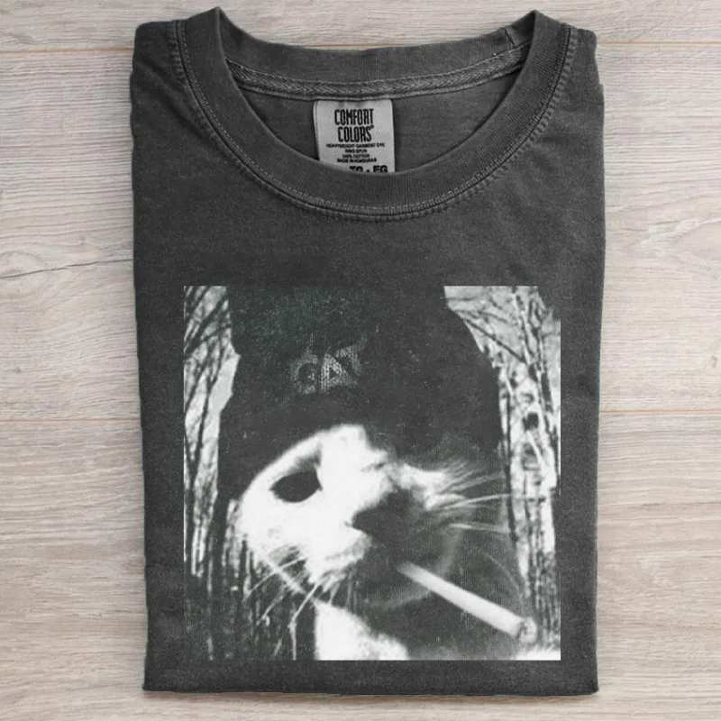 Funny Smoking Cat T-shirt