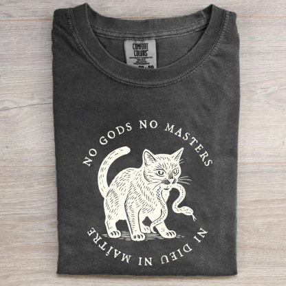 No Kings No Gods No Masters Cat T-shirt