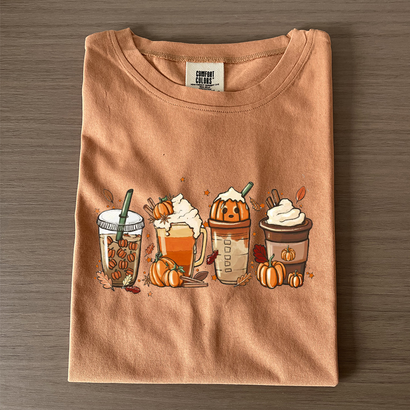 Fall Coffee Pumpkin Halloween T-shirt