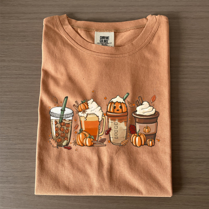 Fall Coffee Pumpkin Halloween T-shirt