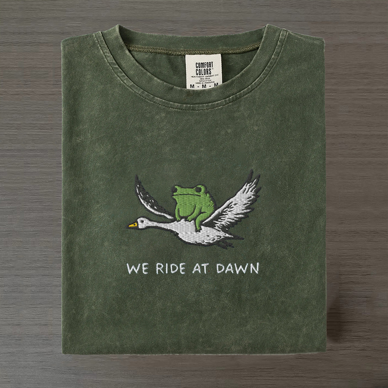 We Ride at Dawn Embroidered T-shirt