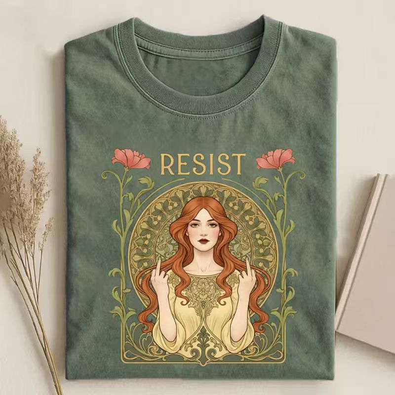 Resist Art Nouveau Graphic T-shirt