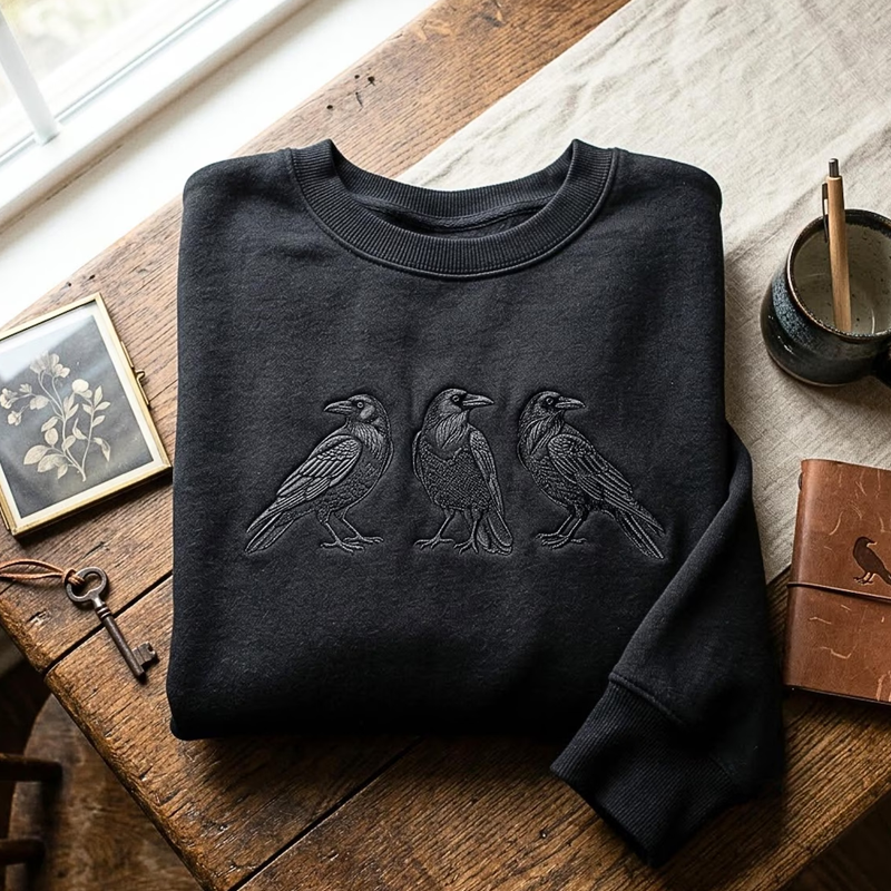 Embroidered Raven Sweatshirt