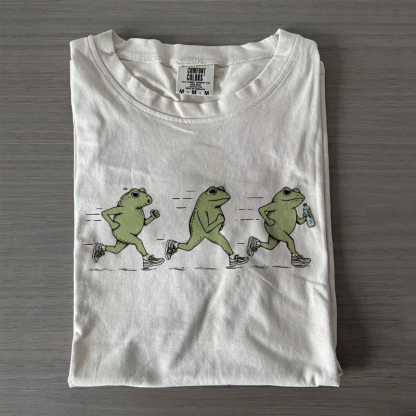 Funny Jogging Frogs Running Unisex T-shirt 