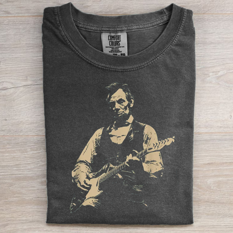 President Abraham Lincoln Playing Guitar Abe Lincoln T-shirt