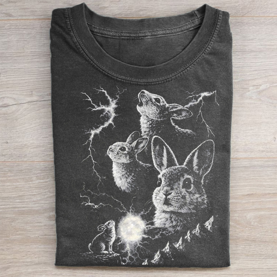 Bunny Howling to the Moon Vintage T-shirt