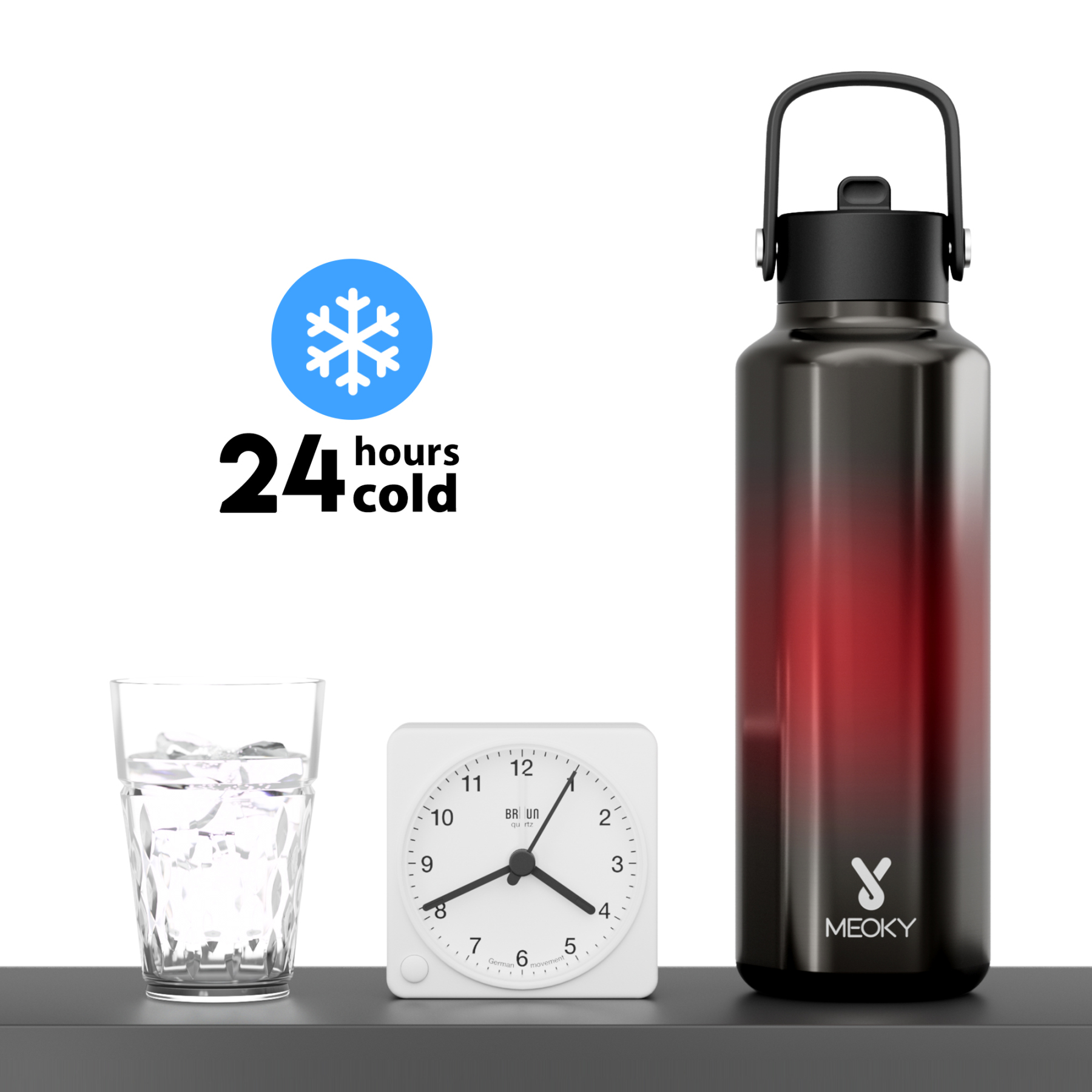 18oz hexagonal water bottle gradient black orange