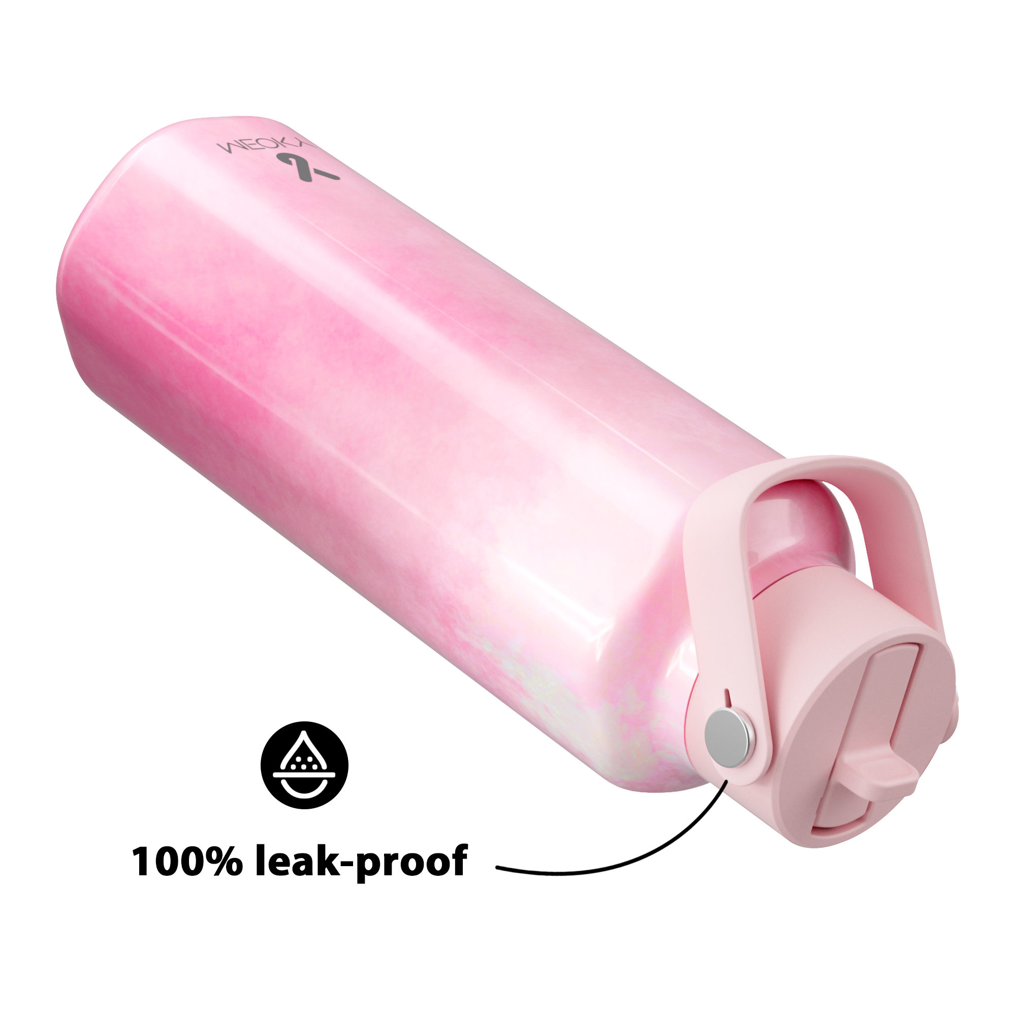 18oz hexagonal water bottle gradient pink white