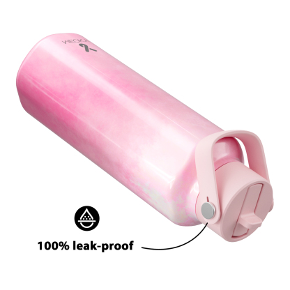 18oz hexagonal water bottle gradient pink white
