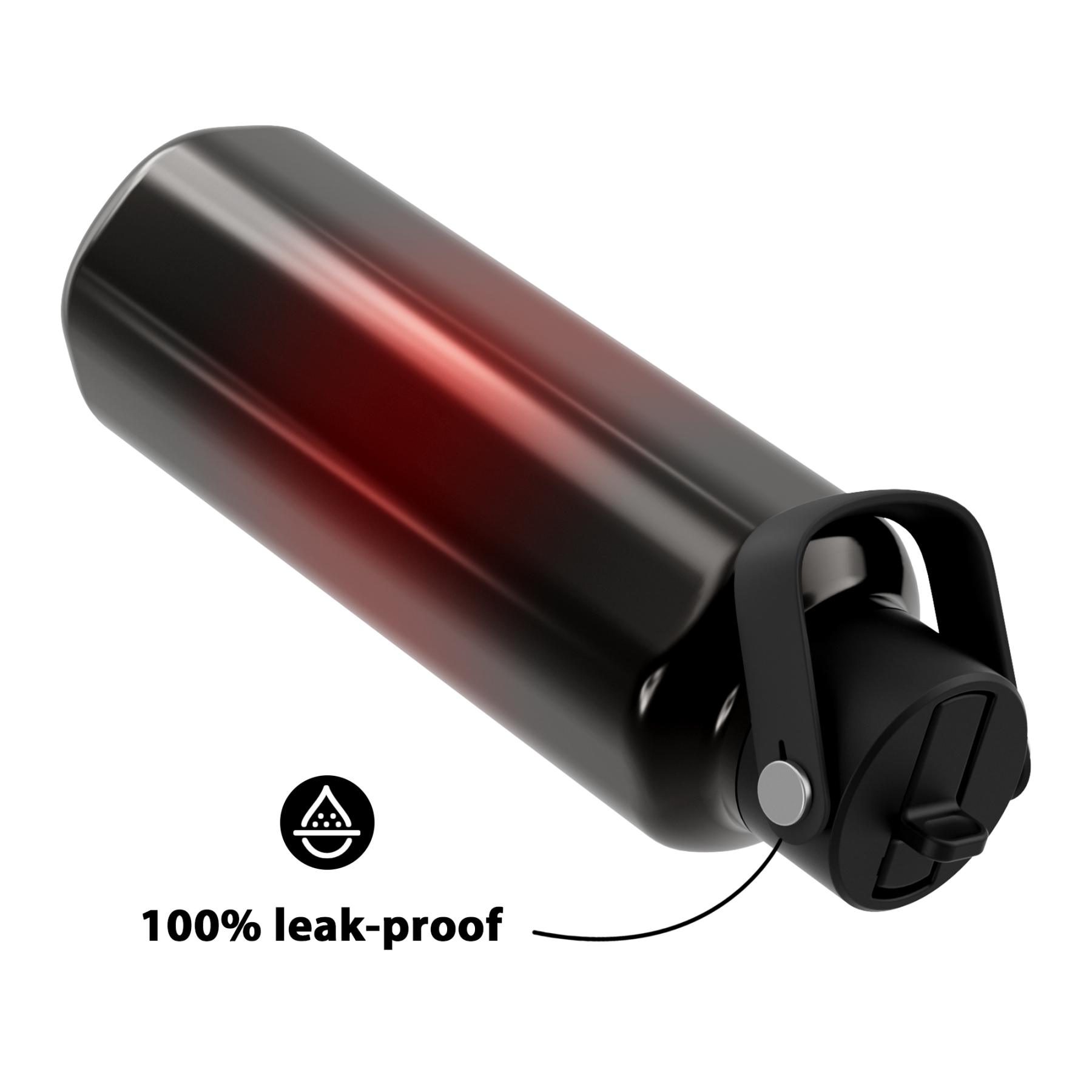 18oz hexagonal water bottle gradient black orange