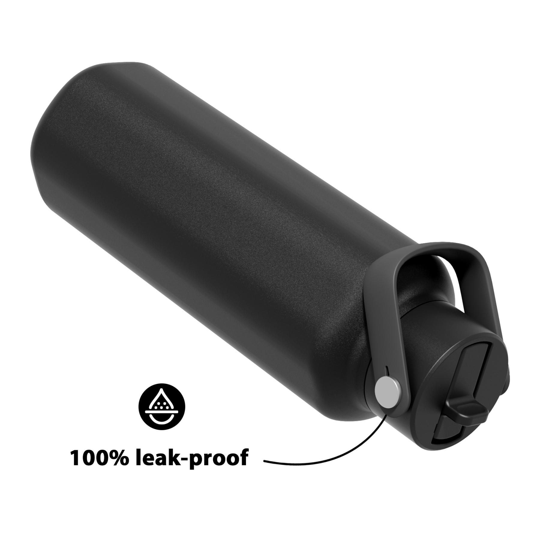 18oz hexagonal water bottle pure black