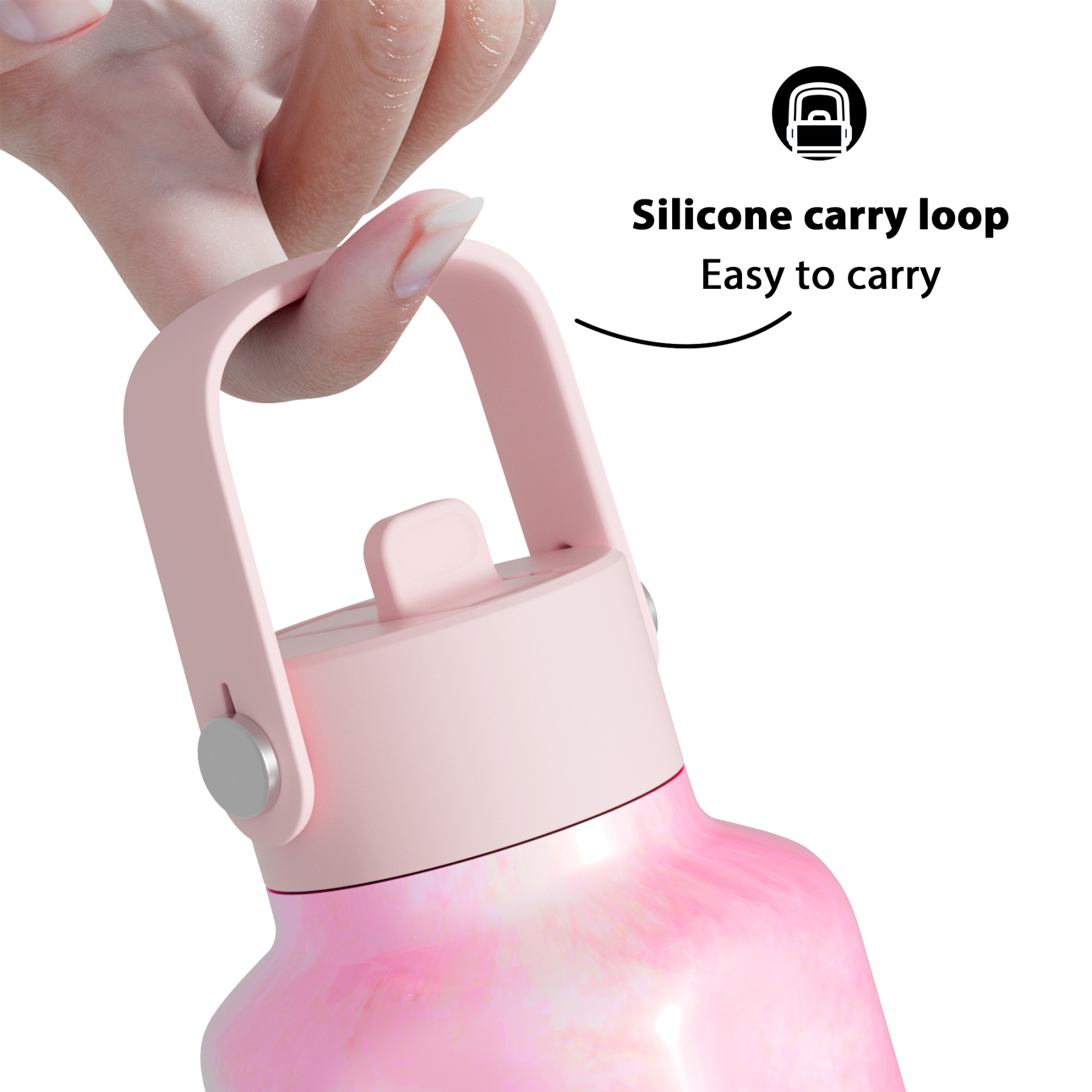 18oz hexagonal water bottle gradient pink white