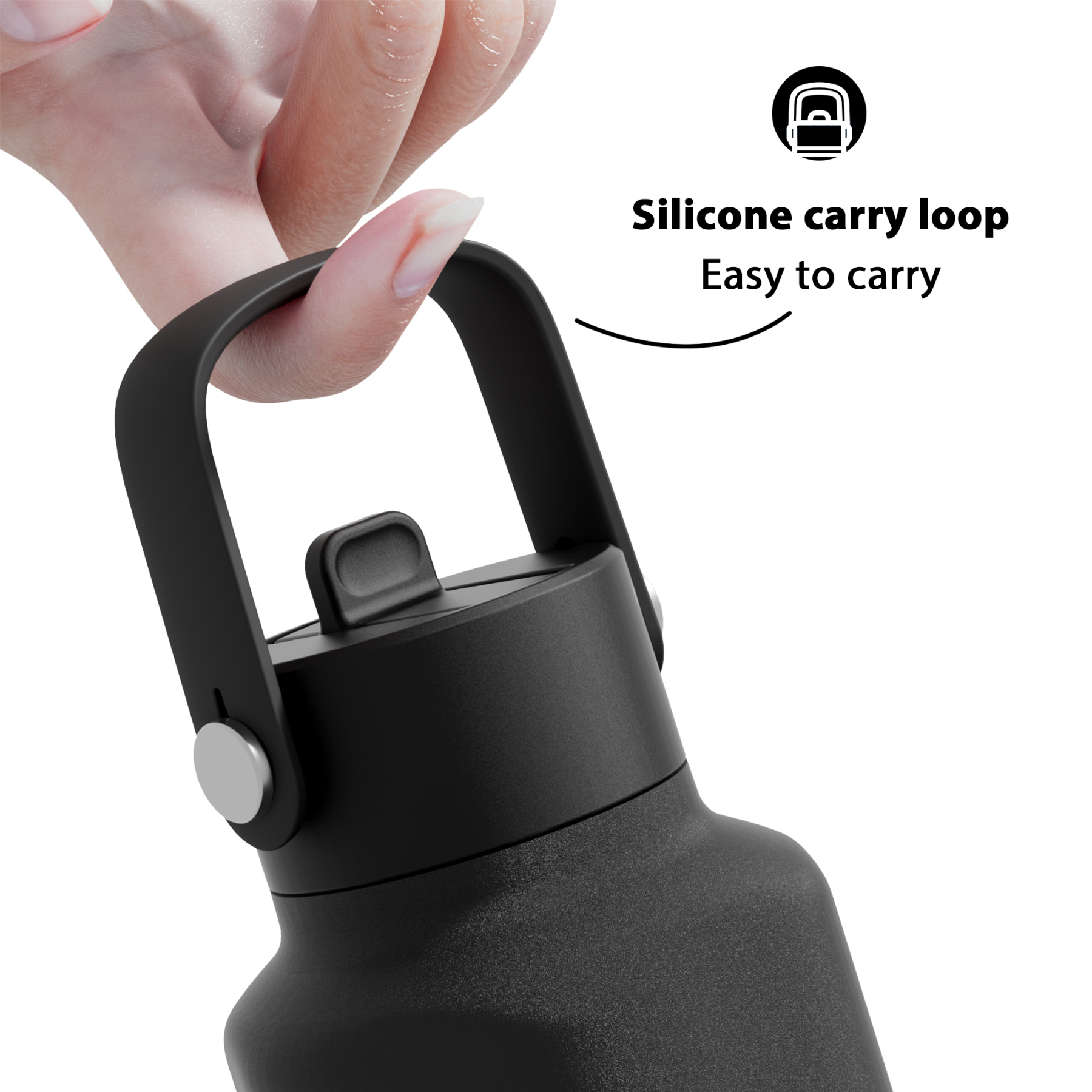 18oz hexagonal water bottle pure black